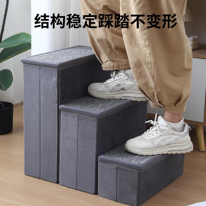 ​​跨境宠物楼梯可折叠矛钉连接三层台阶可收纳狗狗上床梯猫爬梯