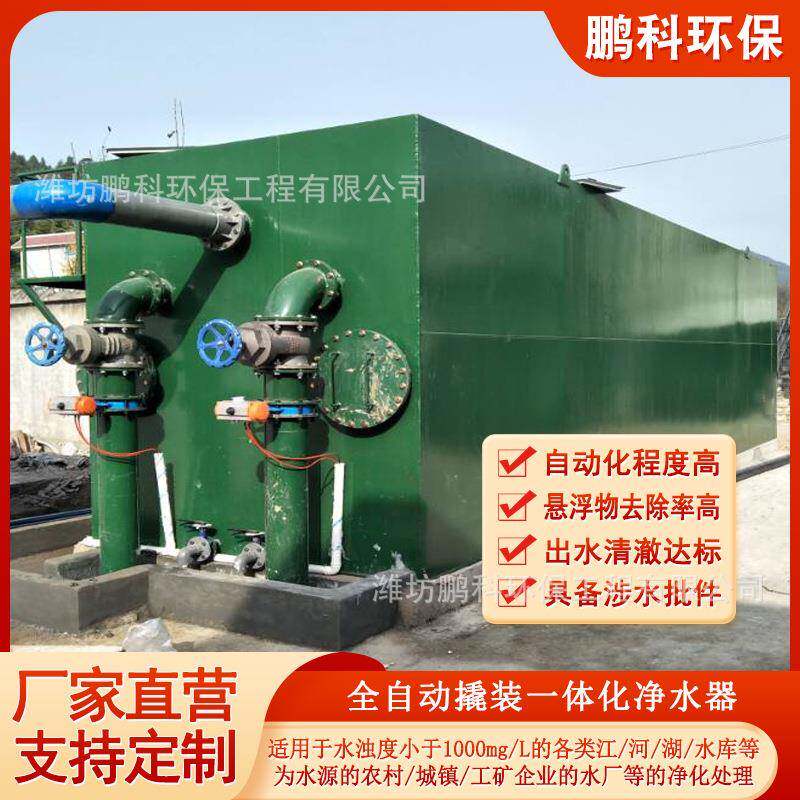 农村饮用水净化设备河水山泉水管道式净水器瓦楞板一体化净水器