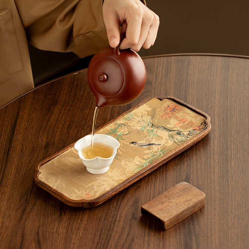 台胡桃木套装茶席台泡茶具茶托盘实木茶盘干干小型茶精致壶盘承泡