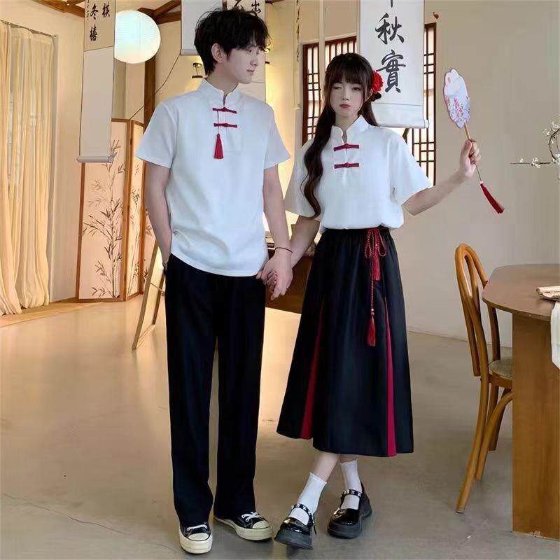 汉服中国风班服 套装初中生红歌比赛朗诵合唱演出服高中学生校服