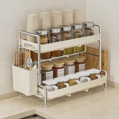 Kitchen Storage Rack Cream Style Spice Rack Chopstick Holder
