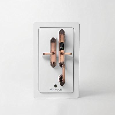 欧式动大锁别墅铜门指纹锁对双控开高端豪MN-901华智锁复古自滑盖