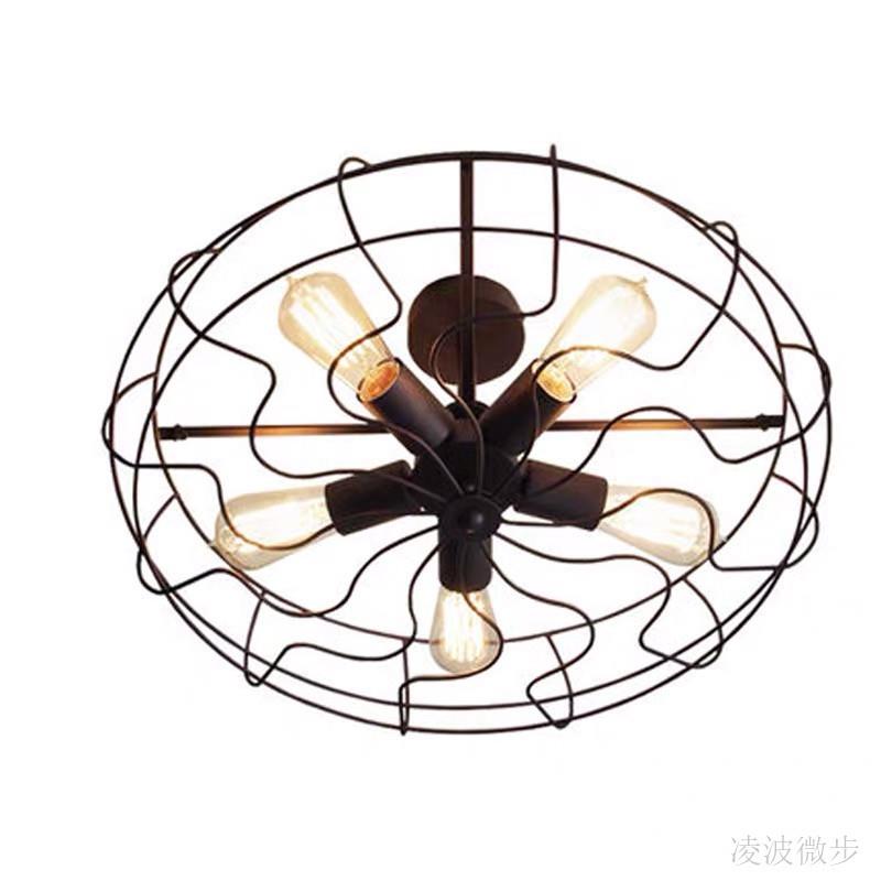 美式复古铁艺风扇吊灯客厅餐厅卧室酒吧台店铺艺术具多头吊灯