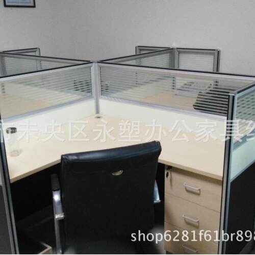 新款办公桌组合简约现代员工卡位钢木结合4人6人组合电脑桌桌椅