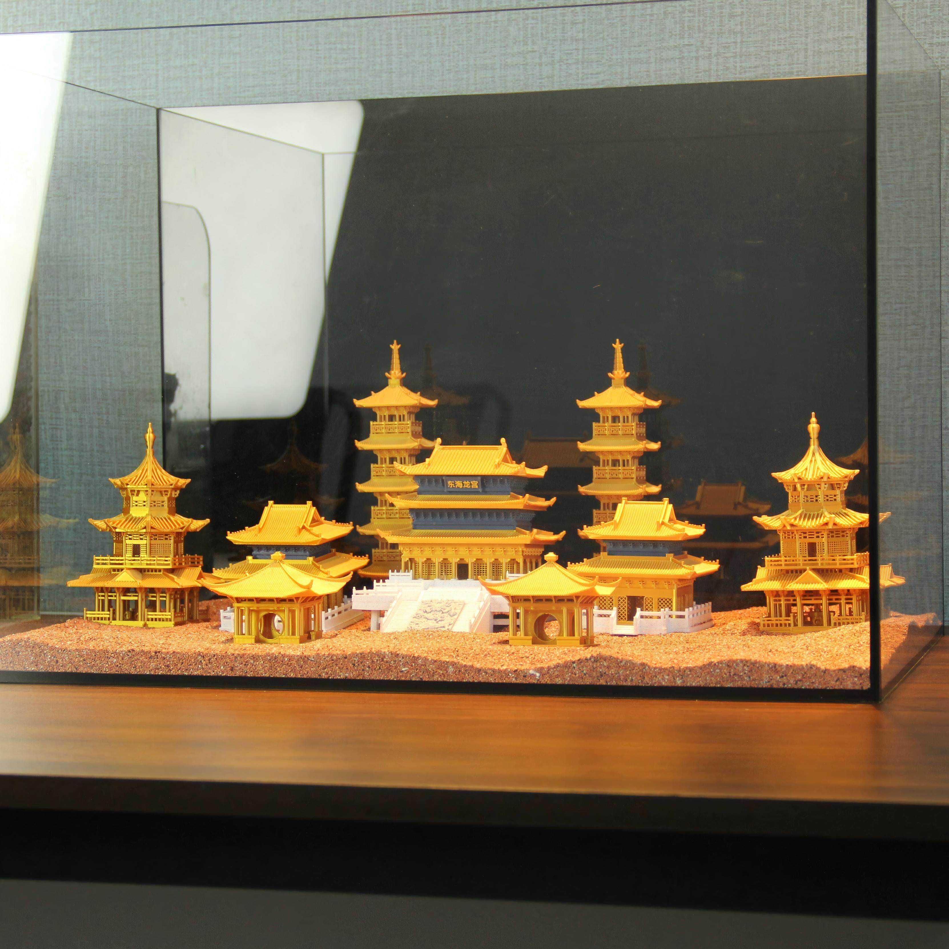 东海龙宫主题鱼缸造景楼阁建筑九件套装鱼缸山水景观造景装饰摆饰
