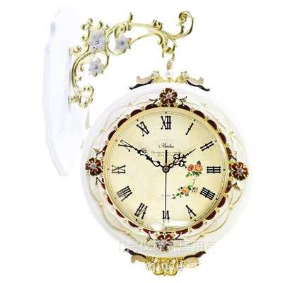 创意新款大号复古欧式韩式田园艺术挂钟石英钟台钟双面钟厂价批发