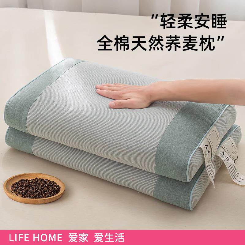 全荞麦壳枕头护颈椎助睡眠专用睡觉枕芯成人夏季护颈枕家用一对装