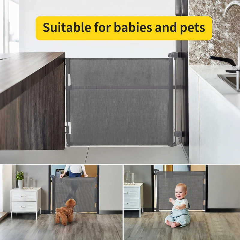 新品伸缩门栏宠物猫咪围栏免打孔楼梯口护栏栅栏室内儿童防护