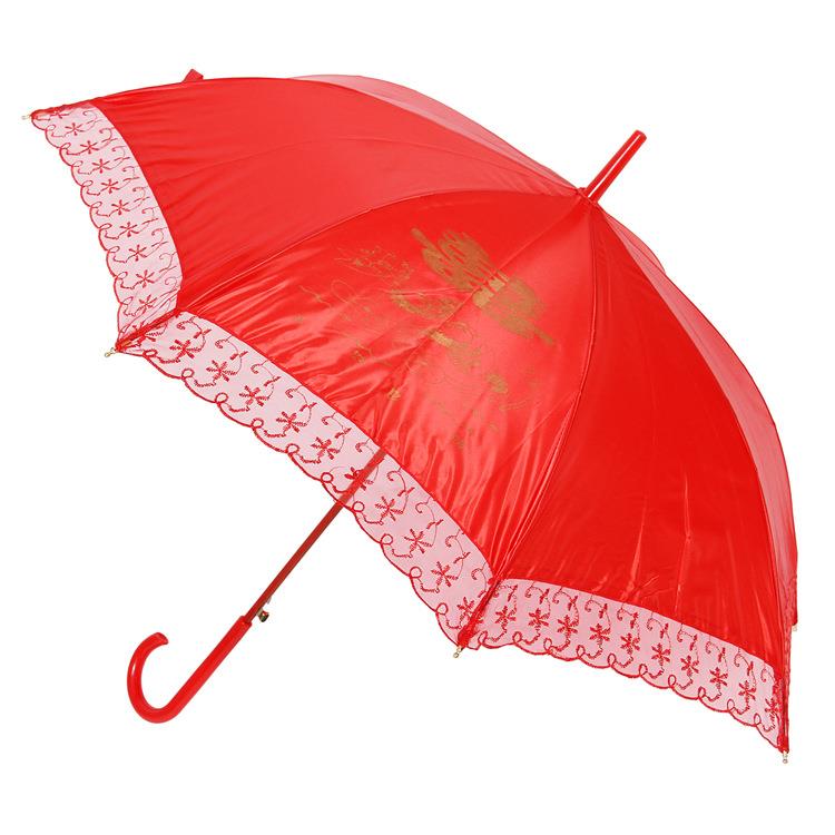 结婚庆用品大红雨伞 创意长柄折碟短柄晴雨伞 新人嫁妆道具红伞