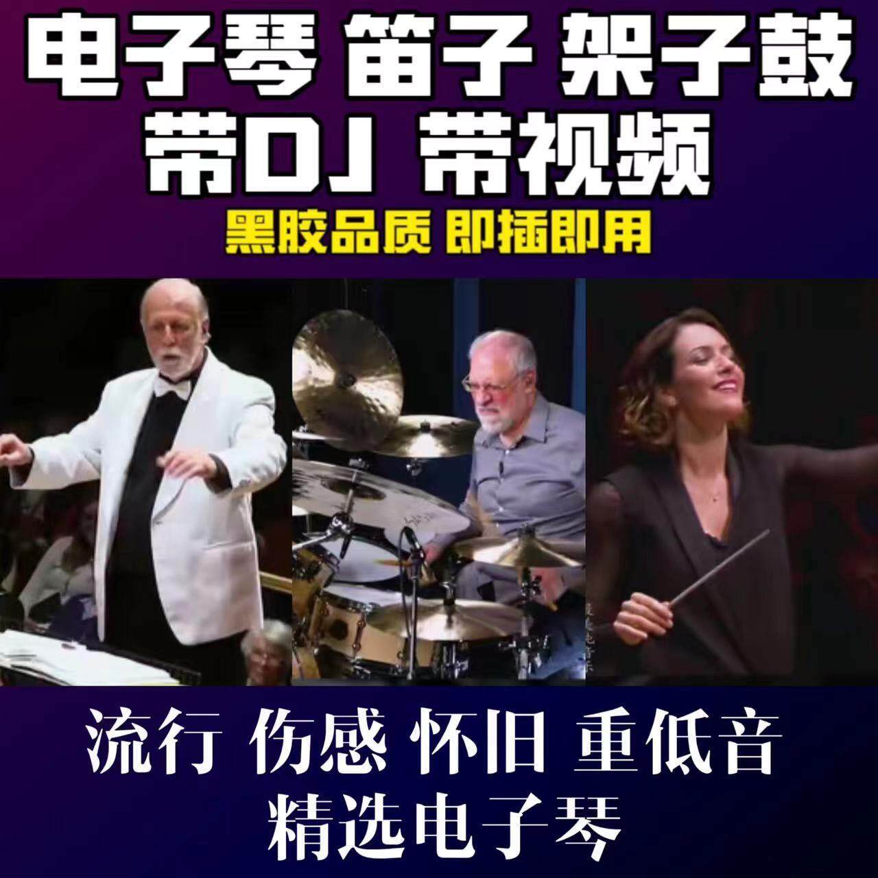 车载电子琴音乐USB随身碟清羽纯音乐电子琴架子鼓重低音dj无失真t