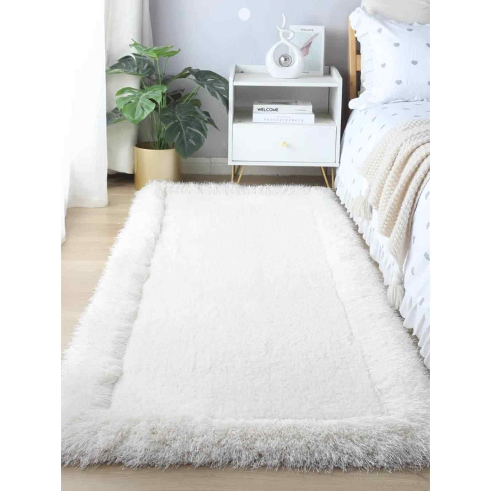 卧室地毯少女床边毯毛绒长毛加厚加密纯色简约飘窗垫房间装饰地垫,居家布艺,床边毯,淘宝优惠券,粉丝福利购,淘宝优惠卷