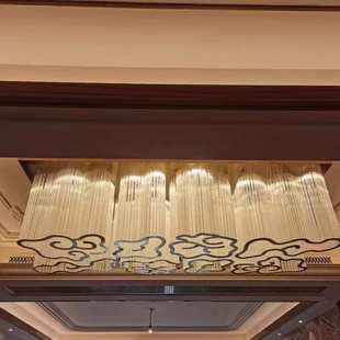 酒店大堂祥云水晶灯客厅玄关宾馆宴会厅吊灯饭店会所走廊过道灯具