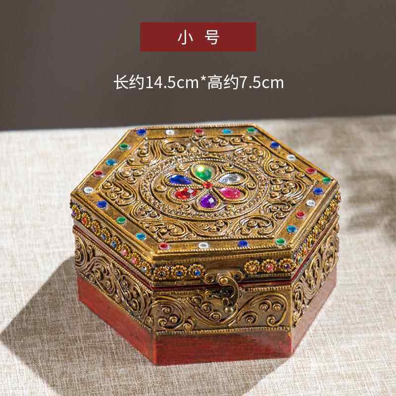 正品干东南亚风木制装饰工艺礼品饰泰国彩绘零食 果收纳干盒覆古