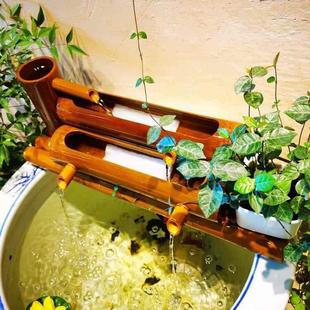 陶瓷鱼缸竹子过滤器圆缸瓷缸增氧上置过滤盒鱼缸过滤循环系统