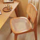 北欧实木椅子中古藤编餐椅家用侘寂日式 家居藤椅复古设计师餐桌椅
