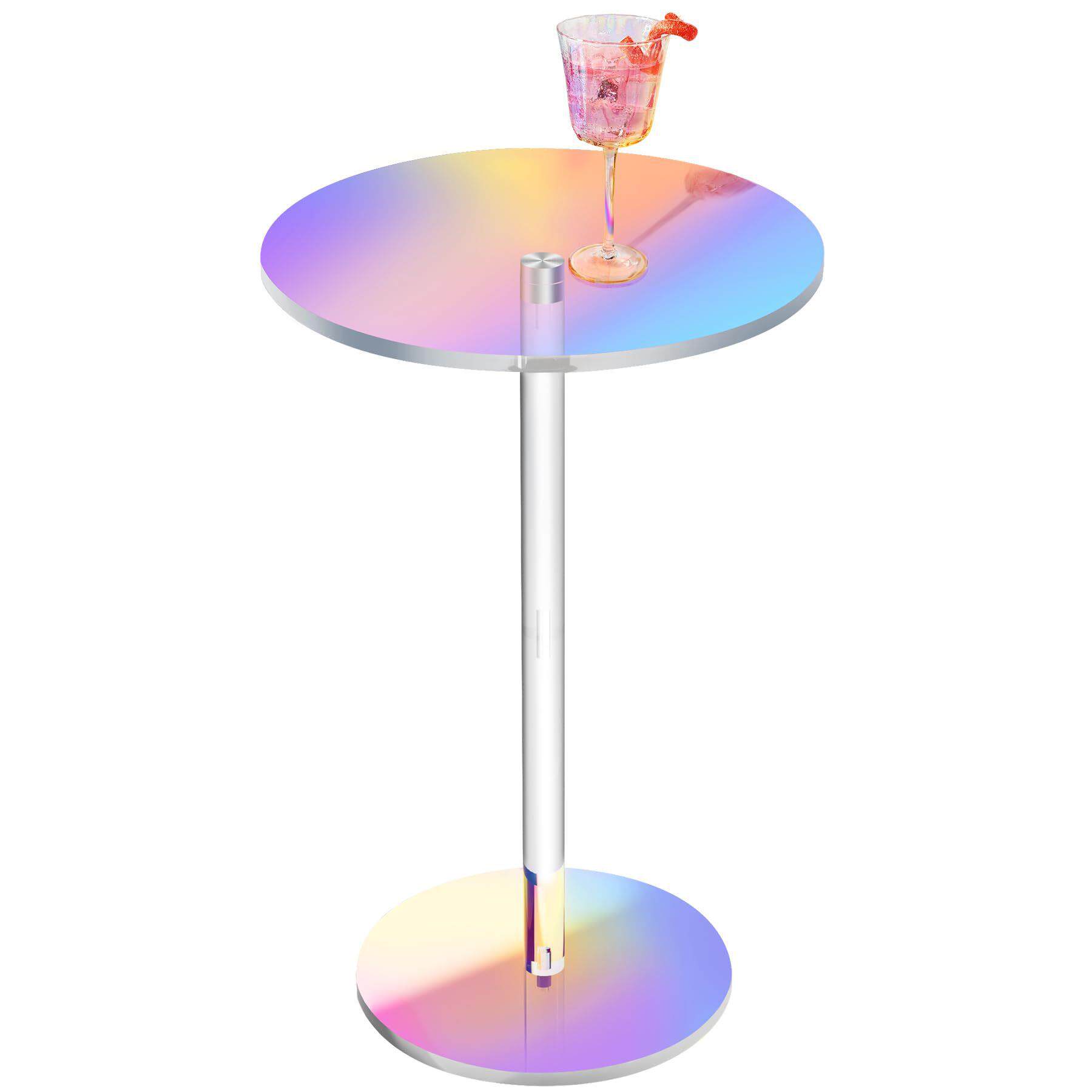 彩凡炫彩亚克力小茶几现代简约客厅沙发边几卧室阳台圆形饮料桌