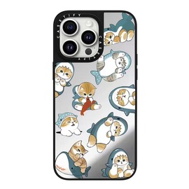 caseti联名镜面可爱猫咪鲨鱼贴纸15pro适用于iphone14promax苹果13pro网红明星卡通手机壳12防摔保护套女