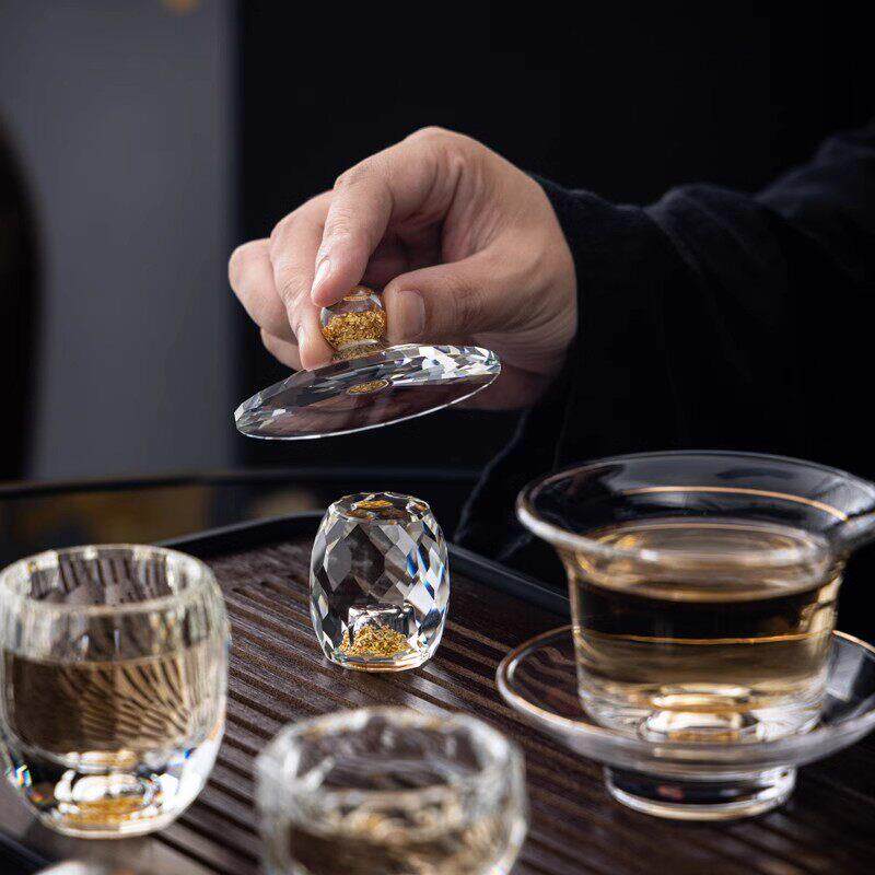 耐热玻璃茶具套装2025新款可访问豪华家用非热盖碗功夫茶杯经典礼