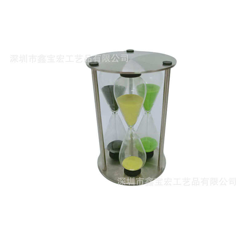 厂家304不锈钢架沙漏流沙瓶3-4-5分钟计时器礼品小摆件工艺品批发