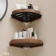 北欧轻奢胡桃实木卫生间三角JEH置三物架室所角架子墙角转浴角厕