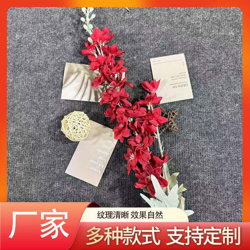 2叉小燕草仿真花花婚礼LD-0614堂路引装饰干家飞居摆假花户外摄影
