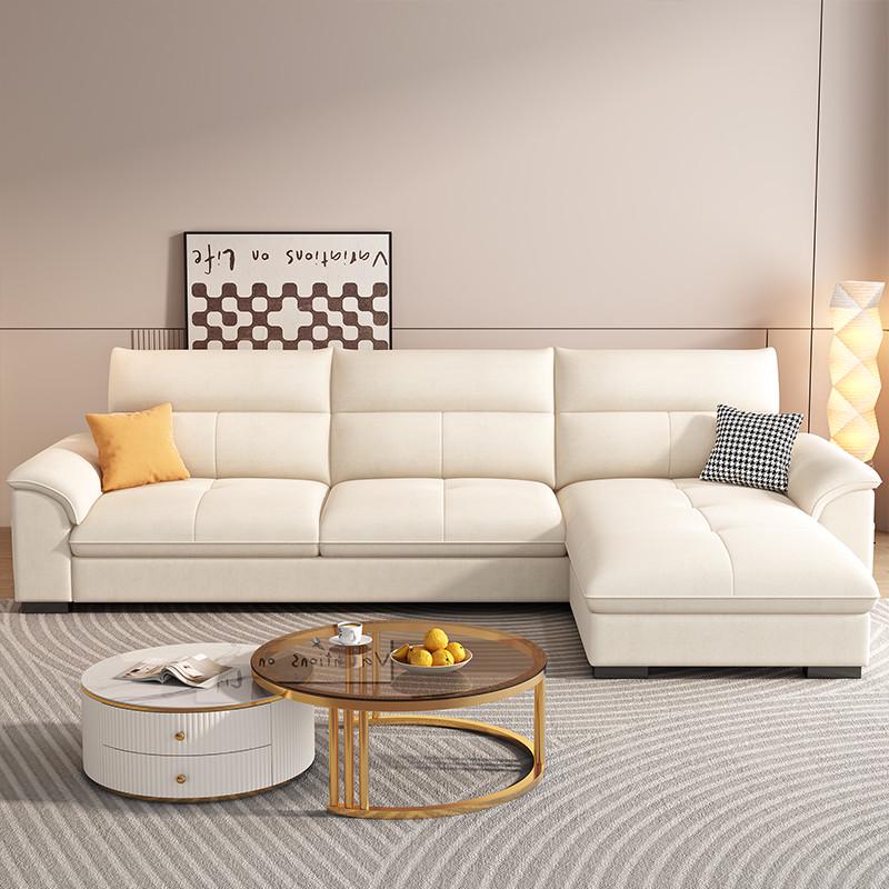 奶油风布艺沙发猫爪皮网红北欧客厅大小户型直排现代简约沙发组合
