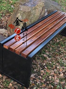 需定制户外公园防腐蚀塑木座椅方形户外排椅凳花园学校休闲无背凳