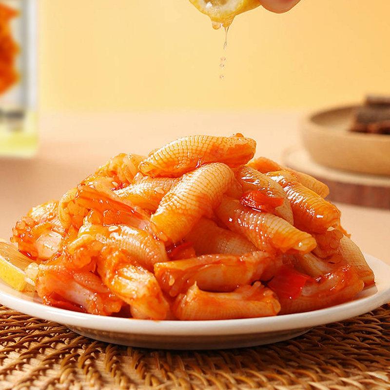 啃肯爽爽鸡爪筋酸辣无骨柠檬去骨鸡脚筋即食小吃网红追剧解馋零食