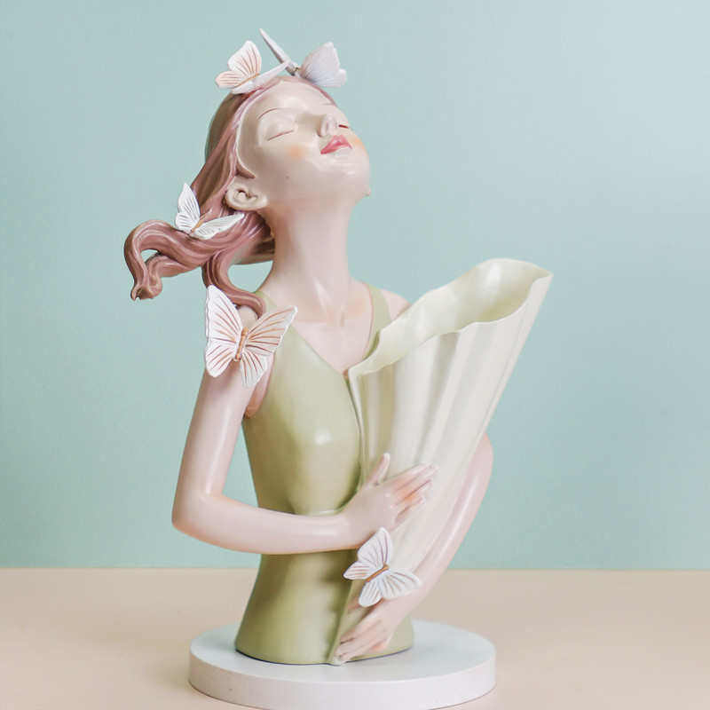 软创意奢饰摆件女孩花盆捧花瓶花树北欧干花时尚脂装装蝴蝶轻,家居饰品,花瓶,淘宝优惠券,粉丝福利购,淘宝优惠卷