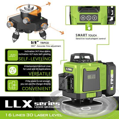LFINE4D16线3D12线绿光水平仪激光水平仪超长待机Laserlevel