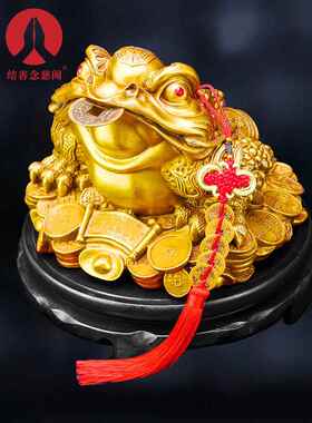 金蟾蜍饰品纯铜黄铜店办公室家庭开幕礼品尺寸三足三足蟾蜍装饰