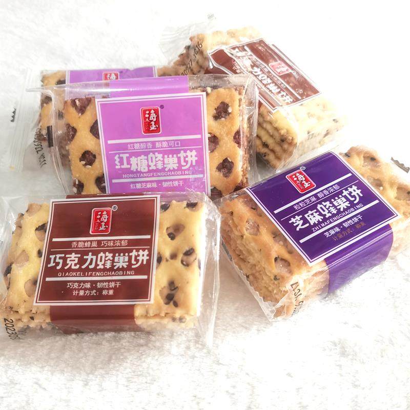 山西海玉红糖蜂巢饼 巧克力蜂巢饼 早餐夹心薄脆芝麻饼干 干零食,零食/坚果/特产,酥性饼干,淘宝优惠券,粉丝福利购,淘宝优惠卷