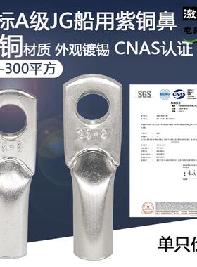 国标电线铜鼻子JG25/35/50/70/95平方-6/8/10线耳电缆头接线端子