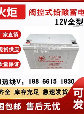 火炬电动车用胶体免维护蓄电池6-EVFJ-70/80/100/120/150a12V70Ah