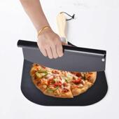 不粘披萨铲 铝pizza披萨转移铲木柄折叠铲半月不锈钢披萨切三角铲