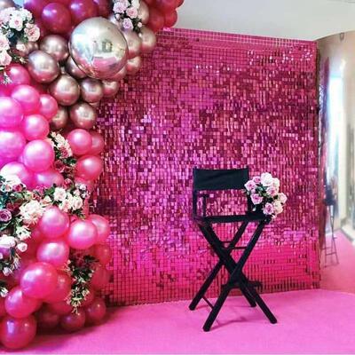 2Pcs Sequin Backdrop Decor Curtain 2m Foil Tinsel Curtain Ba