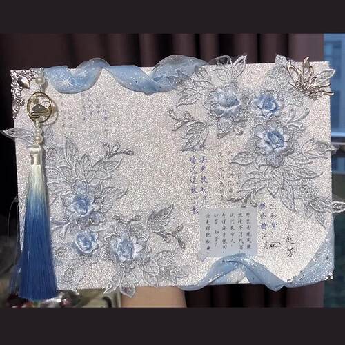 痛包diy材料蓝色二次元风懒人扎板背景纸黑白背景板成品全套代扎