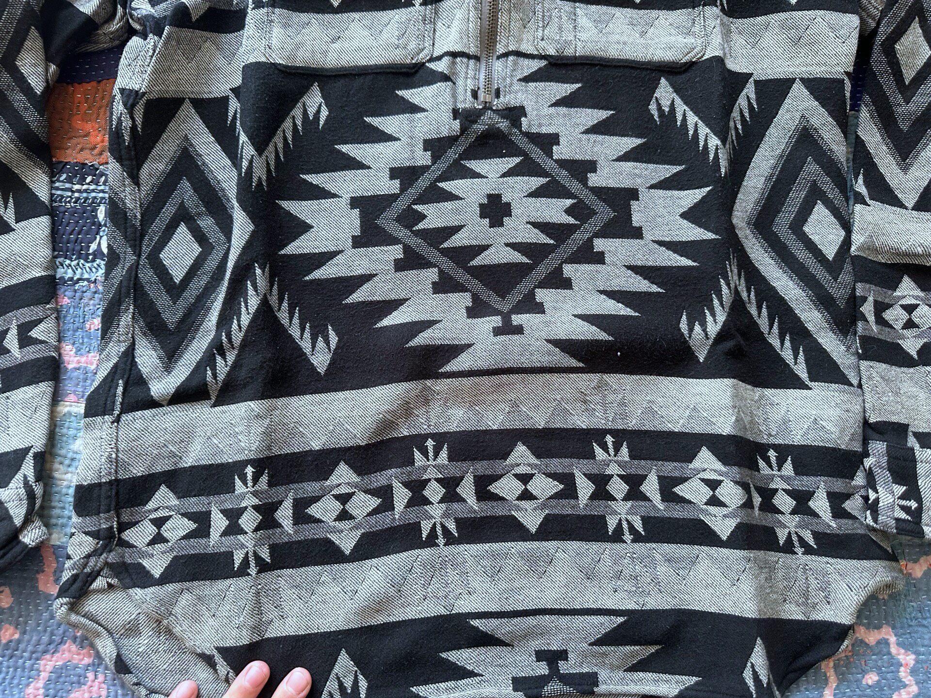 RRL Southwest Half-Zip Long-Sleeve Shirt — detail