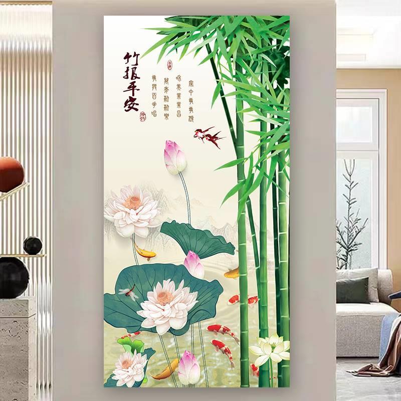 玄关装饰画入户门贴纸墙面自粘年画贴画墙贴壁画走廊客厅挂画风景