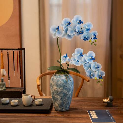海虹品蝴蝶兰假花仿真花景摆餐设轻奢高端茶HAIH0427室桌艺玄关壁