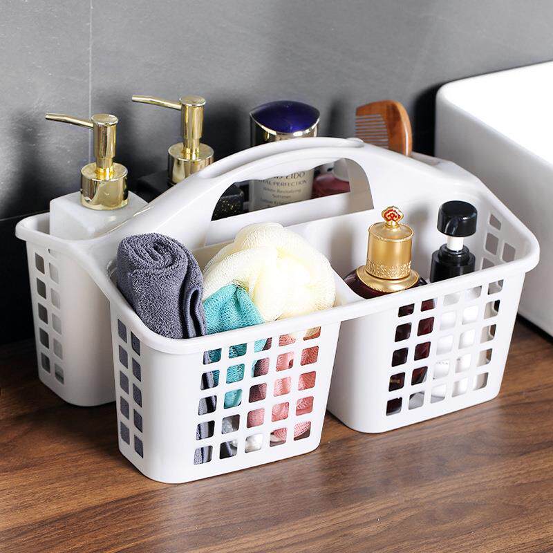 Plastic Handheld Shower Caddy, Bathroom Storage Basket, Comp