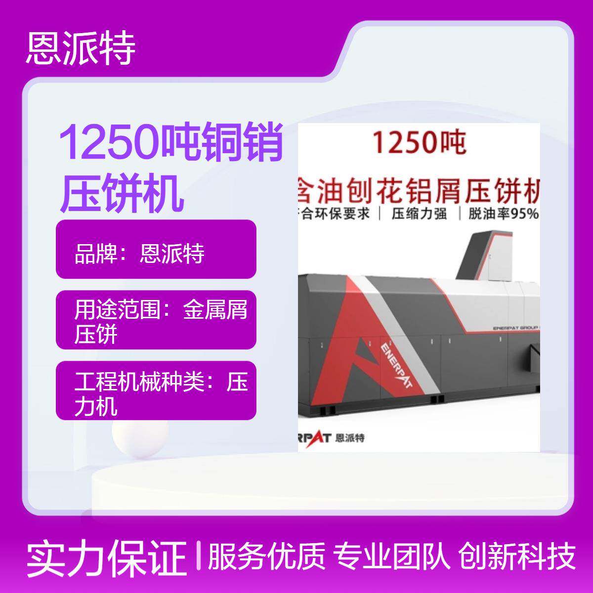 1250吨铜销压饼机自动伺服数控金属屑打饼机实力厂家