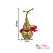 结婚福空心家用黄铜葫芦客厅礼品葫芦装 饰乔迁纯铜开口百铜制摆件