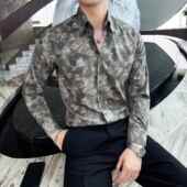 衬衣修身 花衬衫 潮流帅气0130r 新款 高级感商务休闲男士 男长袖 春季