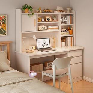 学生家用台式小桌子现代简约电脑桌一套子椅子书桌书柜一体写字桌