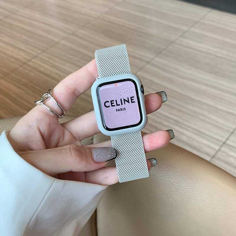 淡薄荷绿适用applewatch9/8/7/6/5/SE2代苹果手表带米兰尼斯金属