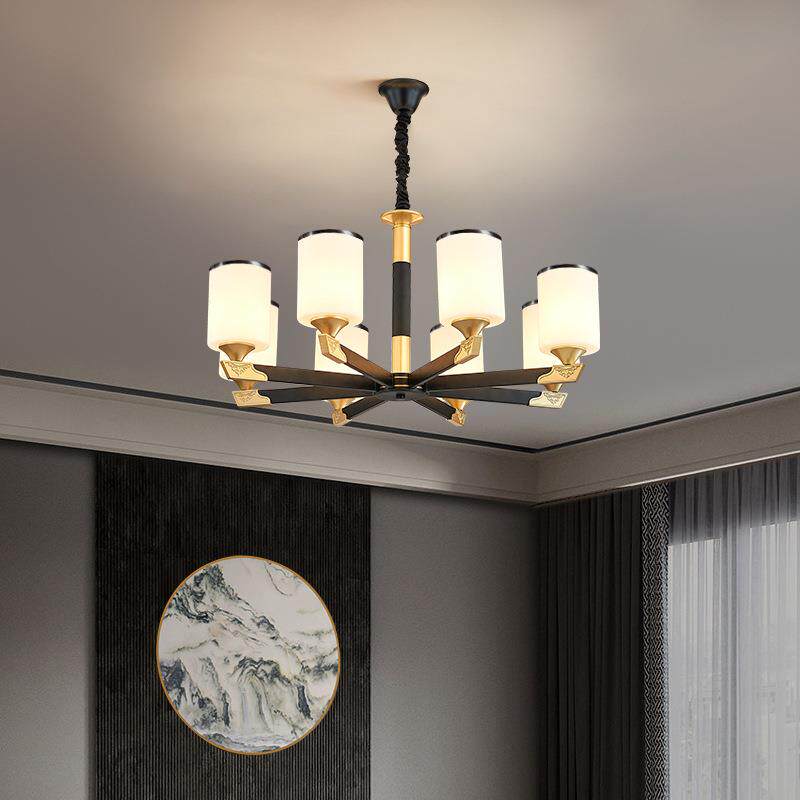 新中式复式楼大吊灯别墅楼梯大厅客厅挑高大堂中空挑空楼中楼吊灯