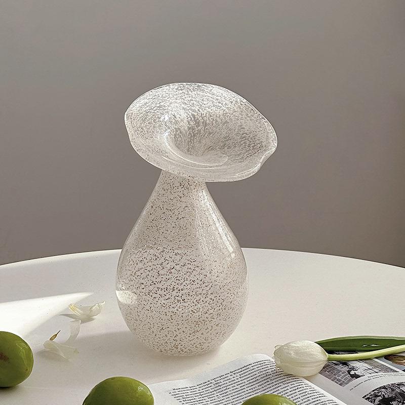 田园风格白色花朵透明玻璃花瓶法式浪漫风格郁金香插花水养花器小