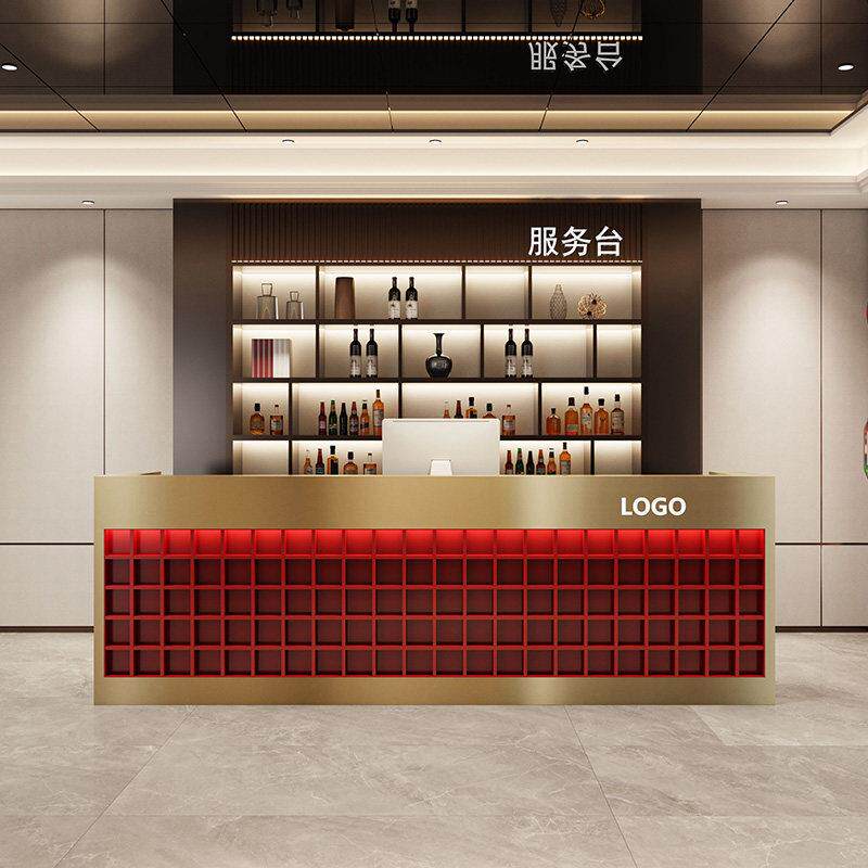 定制不锈钢收银柜台商用餐饮奶茶店出餐桌柜台前台吧台接待台工作