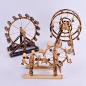 怀旧竹木制品风车模型手工装 饰品摆件工艺品茶几卧室创意家居摆设